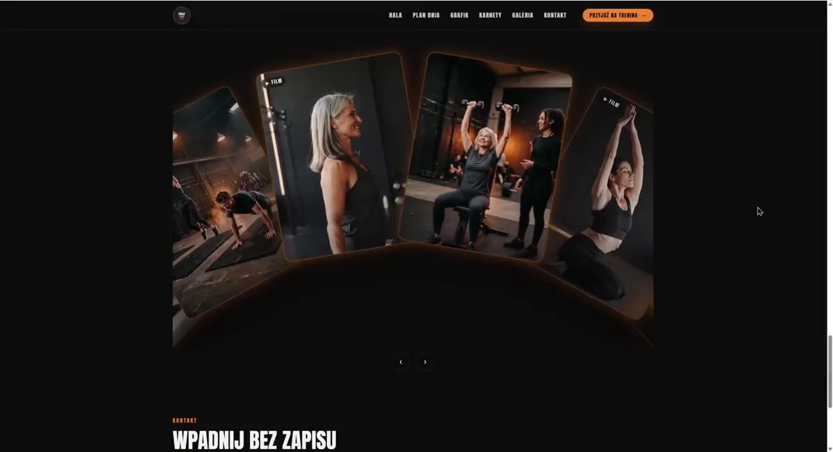 Siłownia i klub fitness — fragment strony